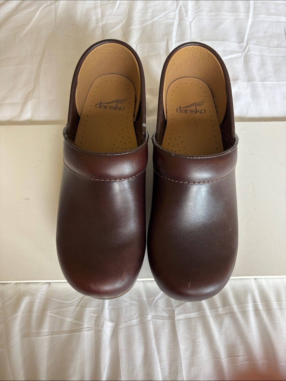 Dansko Women’s Dark Brown Leather Slip-On Clogs Size 38/ US 7.5-8